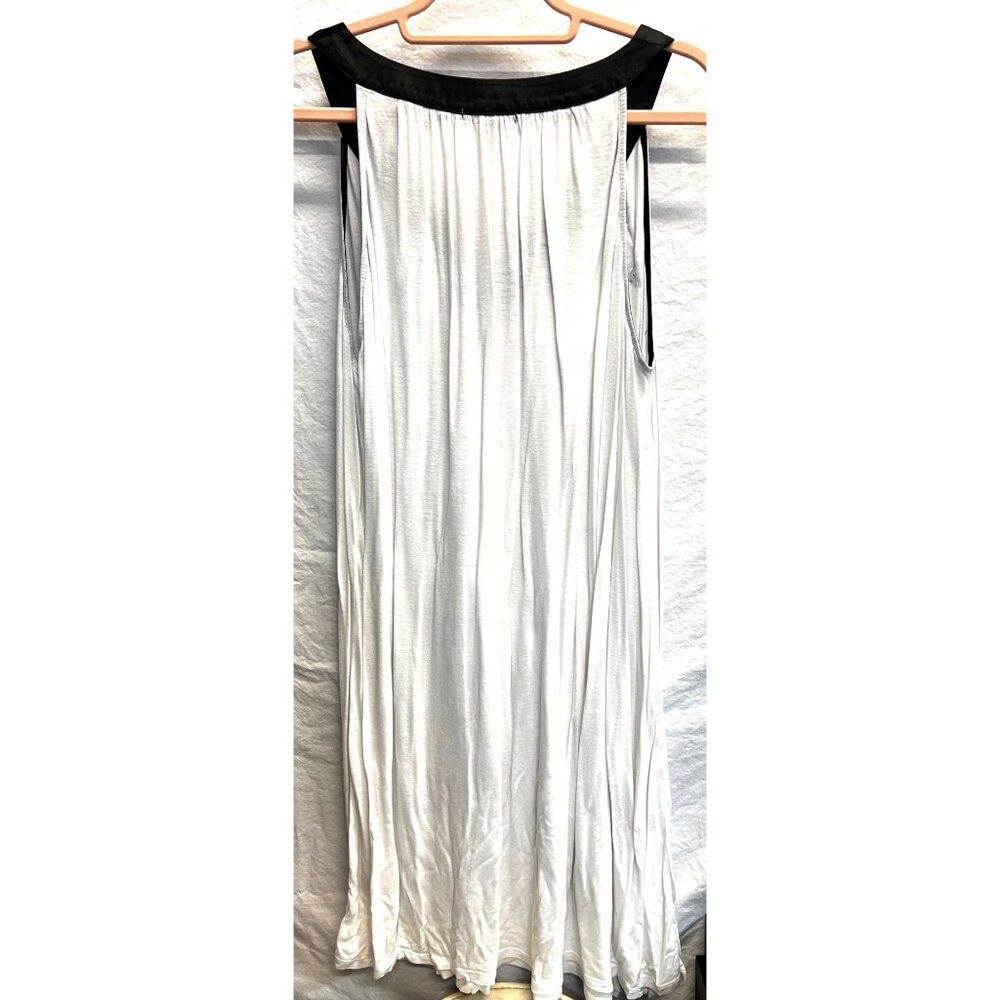 Midnight By Carole Hochman XL White & Black Sleeveless Nightgown With Lace Detai - Picture 2 of 5
